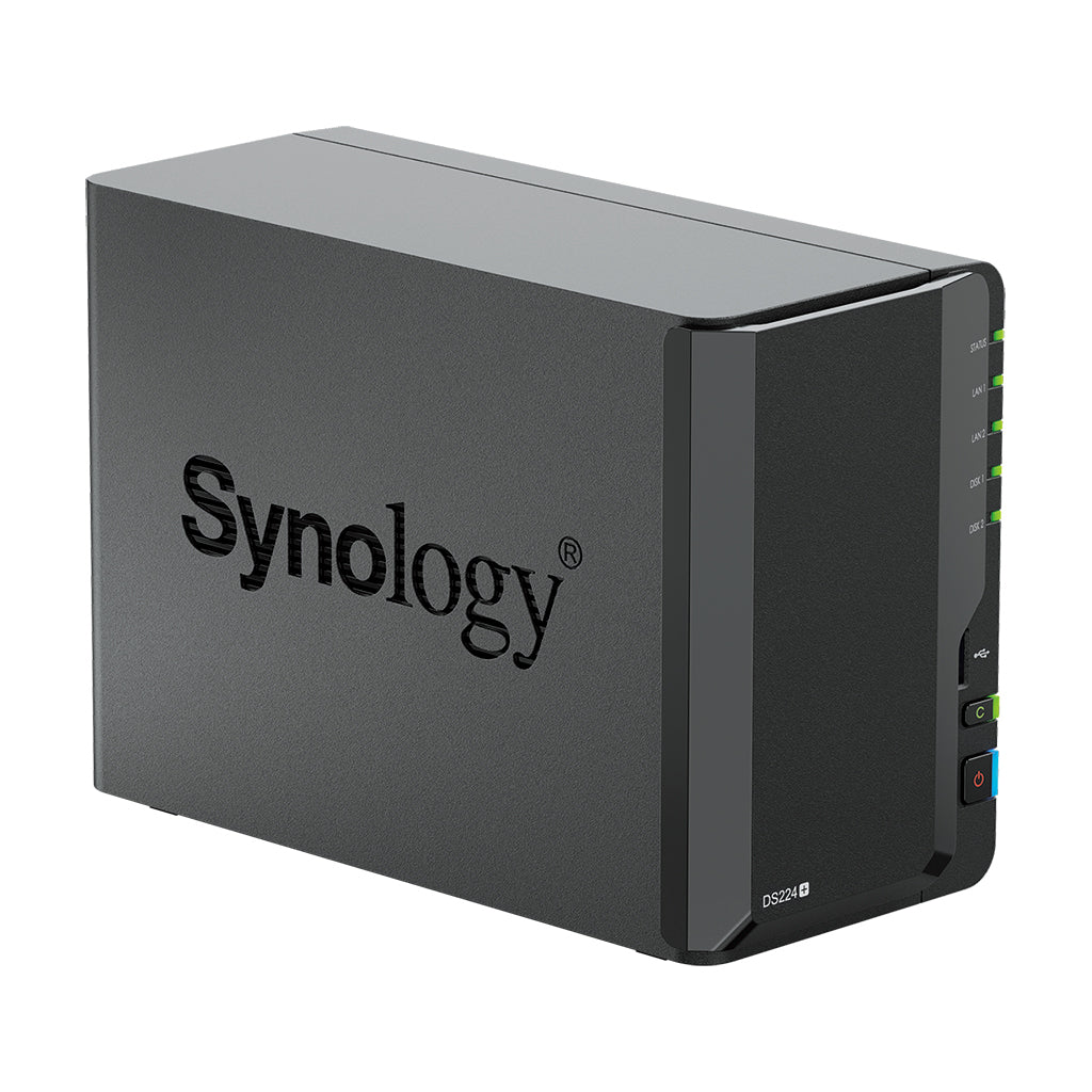 Synology DS224+ – 2-Bay Desktop NAS – Intel Celeron J4125, 2 GB RAM, für 2,5"/3,5" HDD/SSD, SATA