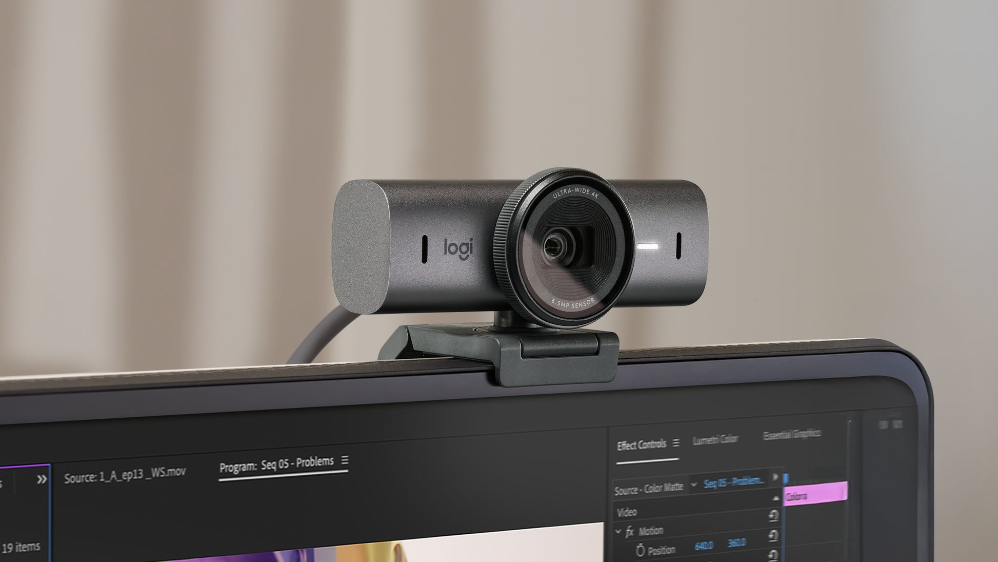 Logitech Brio Webcam – 4K Ultra HD, 30 fps, Autofokus, USB-C, Sichtschutz – Graphit