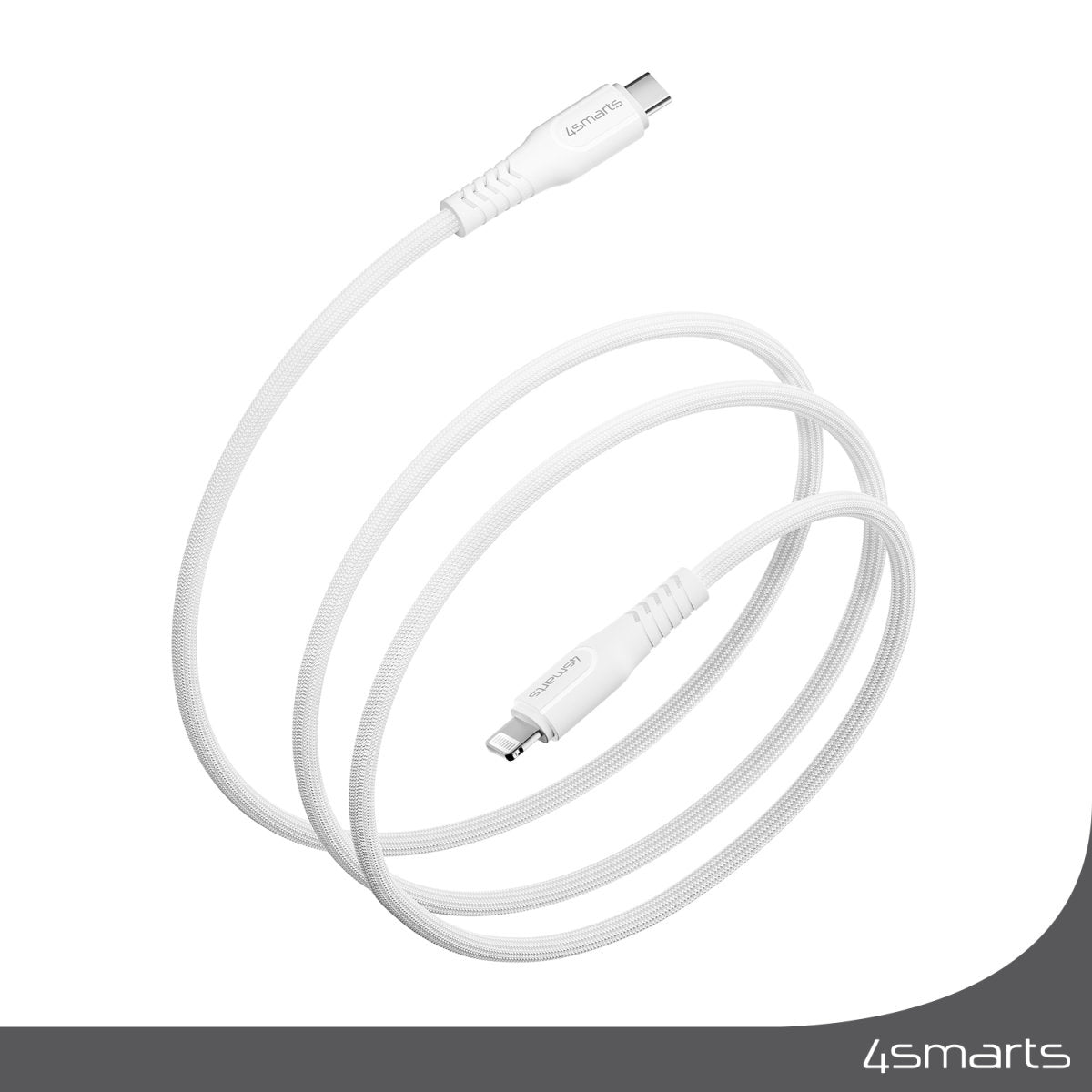 4smarts Kabel – USB-C auf Lightning 1,5 m, PD 30 W, MFi zertifiziert, geflochten – für iPhone/iPad