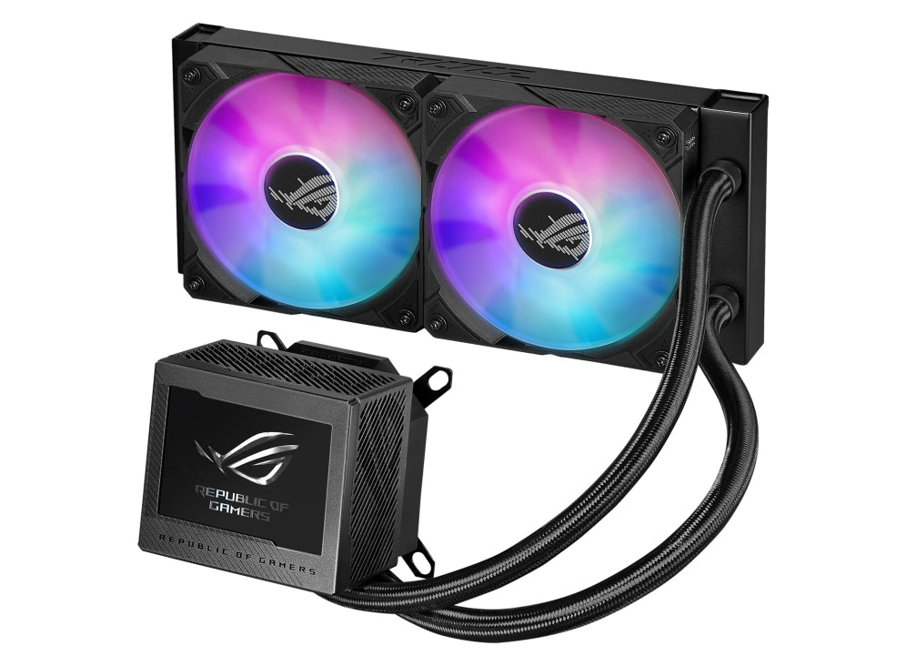 ASUS ROG RYUJIN III 240 – All-in-One Flüssigkeitskühler – 240 mm, 2×120 mm, 3,5″ LCD, ARGB, für AM5, AM4, LGA