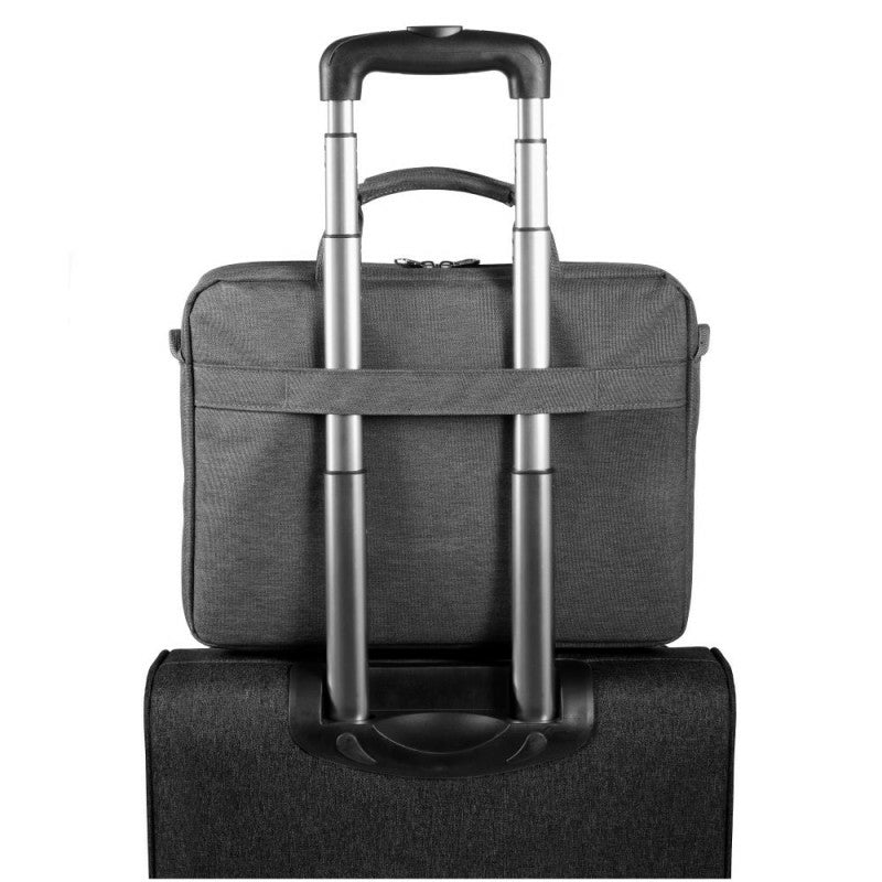 Port Designs Notebook-Tasche für Laptops bis 15,6" – Gepolstertes Laptopfach, Trolley-Haltegurt – Schwarz