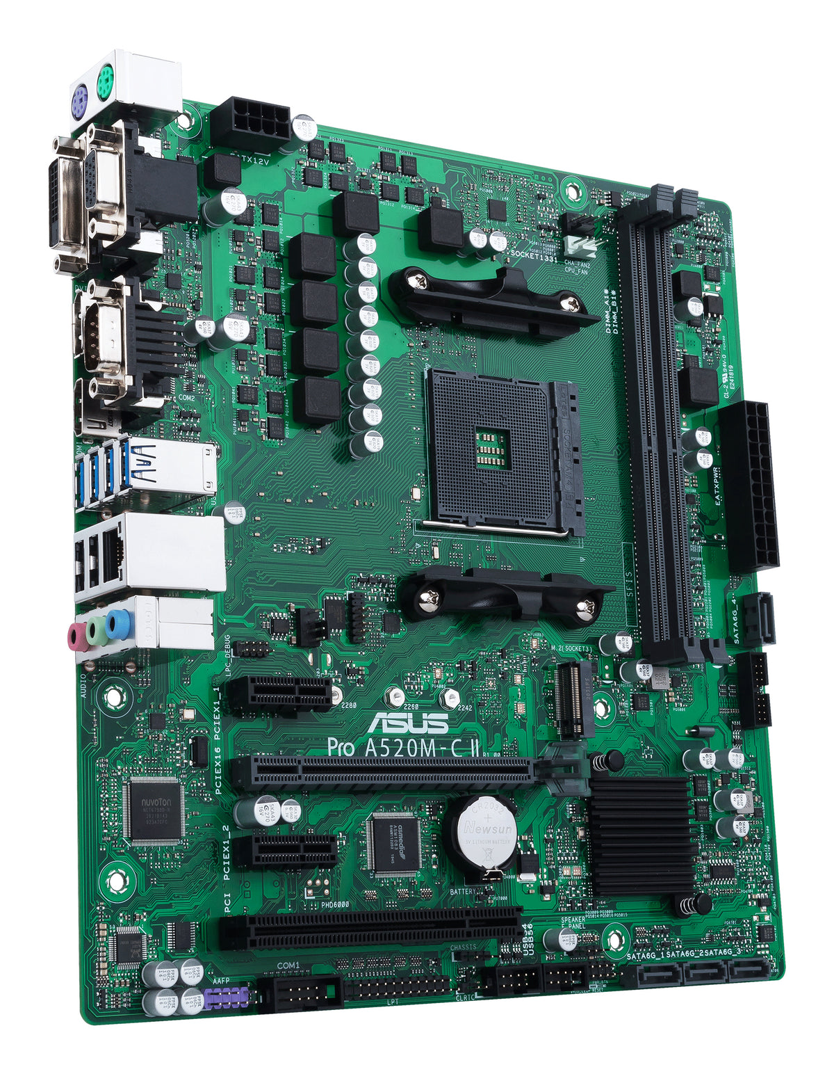 ASUS PRO A520M-C II/CSM – Mainboard – Sockel AM4, AMD A520, mATX, DDR4, für AMD Ryzen 3/5/7