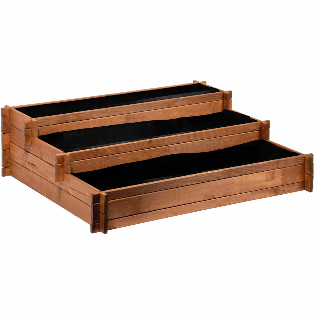 Dobar Pflanzbeet – 110 × 88 × 36 cm – Kiefernholz & Kunststoff, Braun