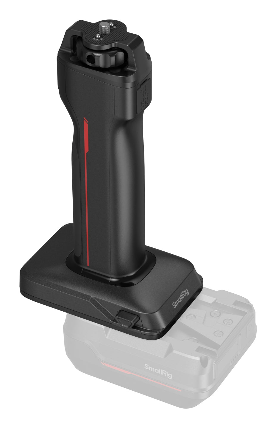SmallRig SH01 Batteriegriff mit Ladefunktion – für V-Mount-Akkus – 100 W, 100 × 190 × 75 mm – Schwarz/Rot