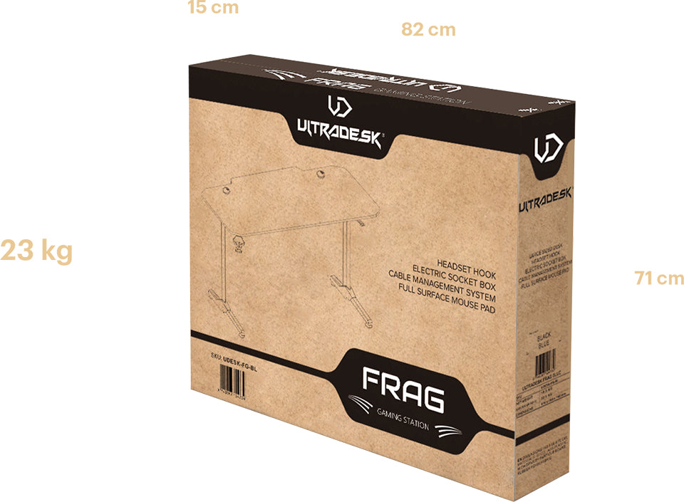 Ultradesk Frag V3 – Computertisch 1'400×600×760 mm, bis 90 kg, schwarz