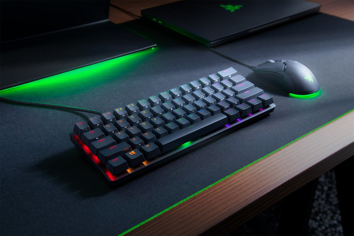 Razer Huntsman Mini – Gaming-Tastatur 60% – Mechanisch – Kabelgebunden (USB) – QWERTZ (DE) – RGB – Schwarz