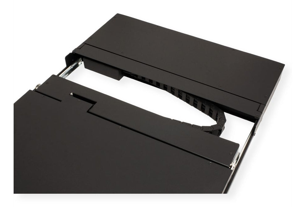 VALUE 19" Rack-LCD-Konsole – 8-Port VGA KVM, 1366 × 768, USB 2.0-Hub, FR-Tastatur – 1U