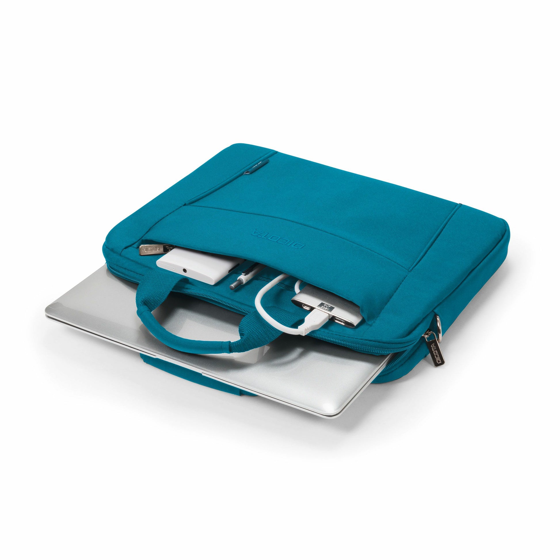 DICOTA Notebook-Tasche bis 14,1" – Handgriff, abnehmbarer Schultergurt – Blau