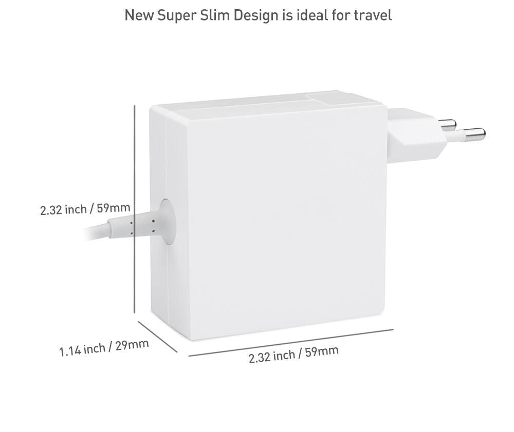 CoreParts USB-Wandladegerät 45 W – USB-C×1 – PD – EU- & UK-Stecker – für MacBook, iPad Pro – Weiss