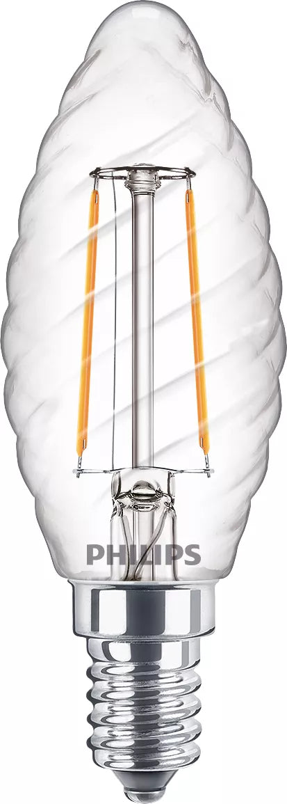 Philips by Signify Philips LED-Leuchtmittel E14 ST35 – 250 lm, 2 W, Warmweiss 2700 K – 1 Stk. – Transparent, Glas