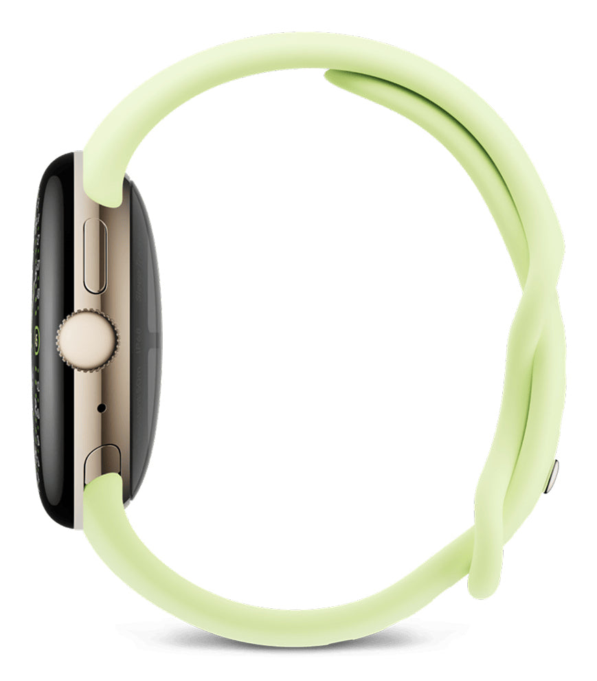 Google Pixel Watch 4 41 mm GPS – Aluminium Gold, Sportband, Grün, S/L, 50 m