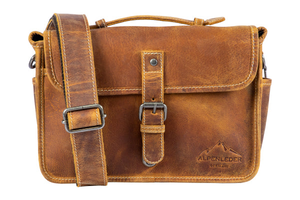 Alpenleder Presse-Umhängetasche – Leder – Beige – 290 × 210 × 100 mm