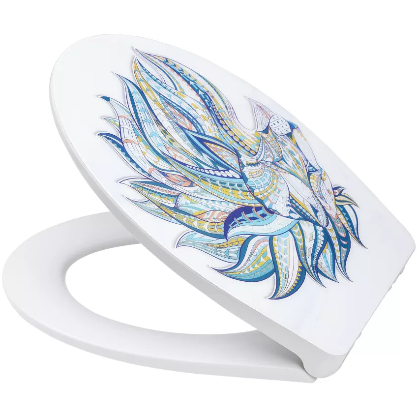 Diaqua Nancy Lion – WC-Sitz – Duroplast, Mehrfarbig, mit Deckel, Soft-Close, 38,5 × 45,2 cm