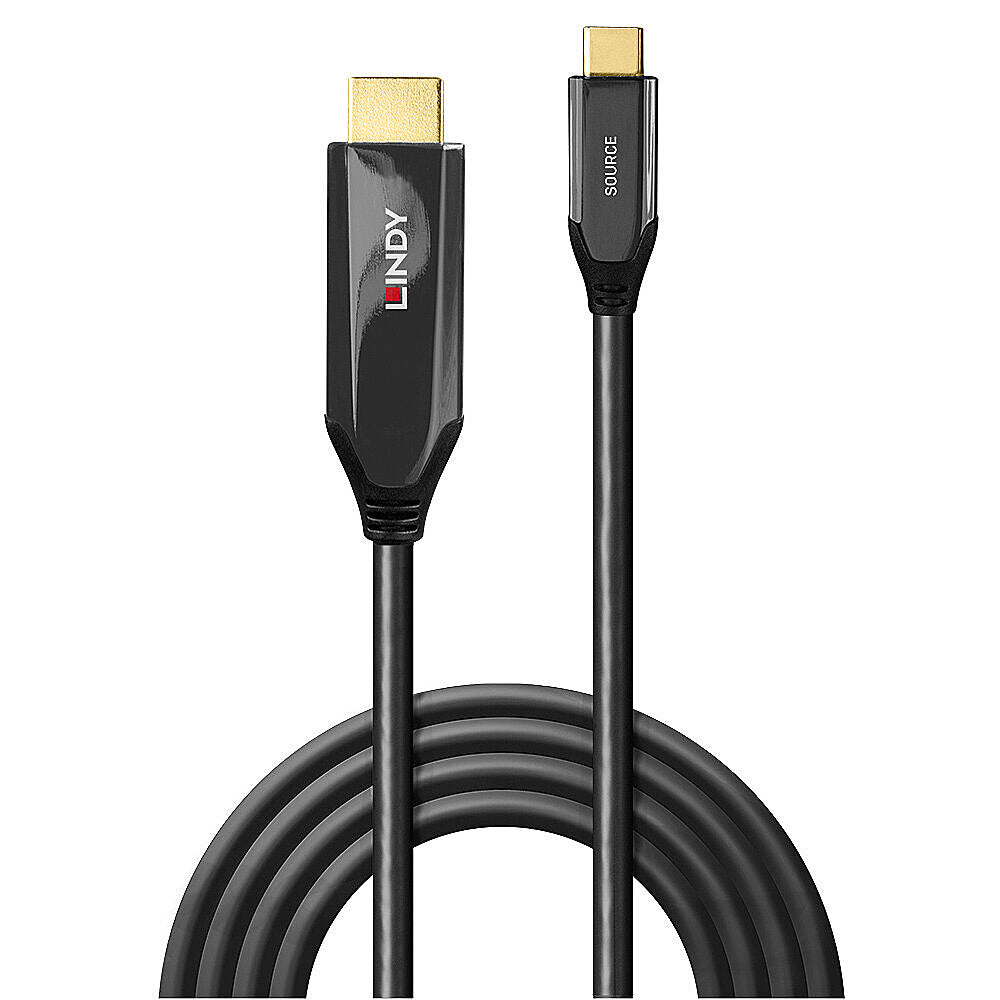 Lindy USB-C zu HDMI Kabel – 8K (7680 × 4320) @ 60 Hz, 3 m, HDMI 2.1, HDR, Schwarz