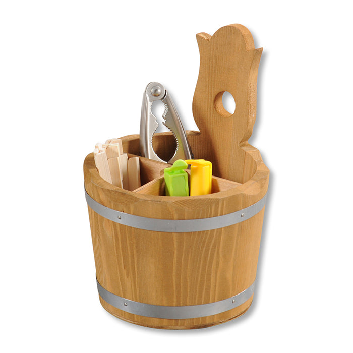 Kesper Besteckhalter 14 × 14 × 20 cm, Kiefernholz, Braun