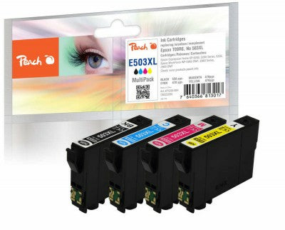 Peach Tintenpatronen-Multipack 503XL (T09R640), CMYK, XL, 4er-Pack, kompatibel – für Epson XP-5200, WF-2960 und weitere