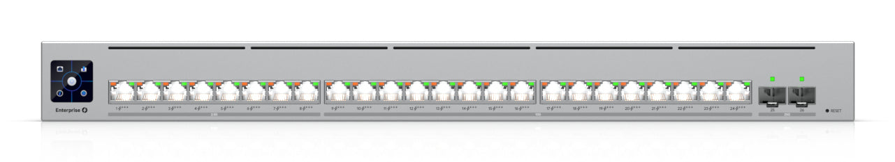 Ubiquiti Managed L2/L3 Switch – 8× 2,5G + 16× 10G, 2× SFP28, PoE+/PoE++, PoE-Budget 1050 W, 1U, 19"