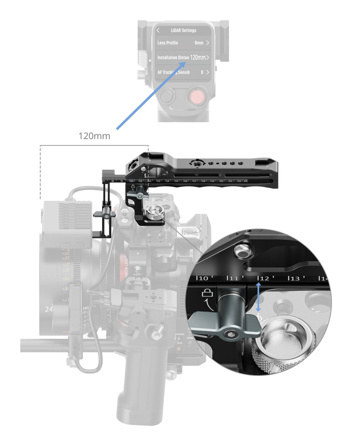 SmallRig 5236 Handgriff für Digitalkamera – Aluminium, 204,4 × 37,7 × 91,6 mm – für DJI – Schwarz