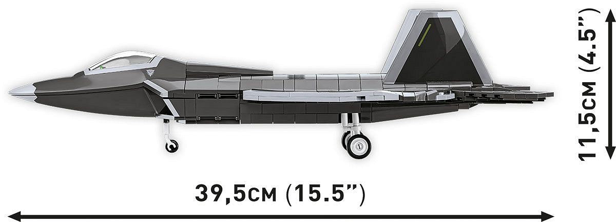 COBI Lockheed F-22 Raptor Bausteine – Militär – 695-teilig – 28 × 11,5 × 39,5 cm – ab 9 J. – Grau