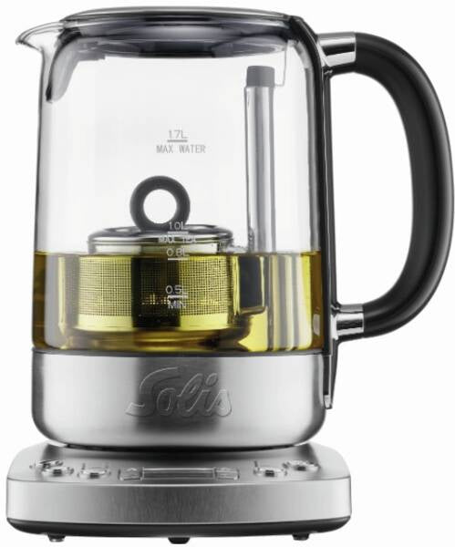 Solis 5518 – Tee- & Wasserkocher, 1,7 l, 2200 W, Edelstahl, Silber, Warmhalten, LCD-Display