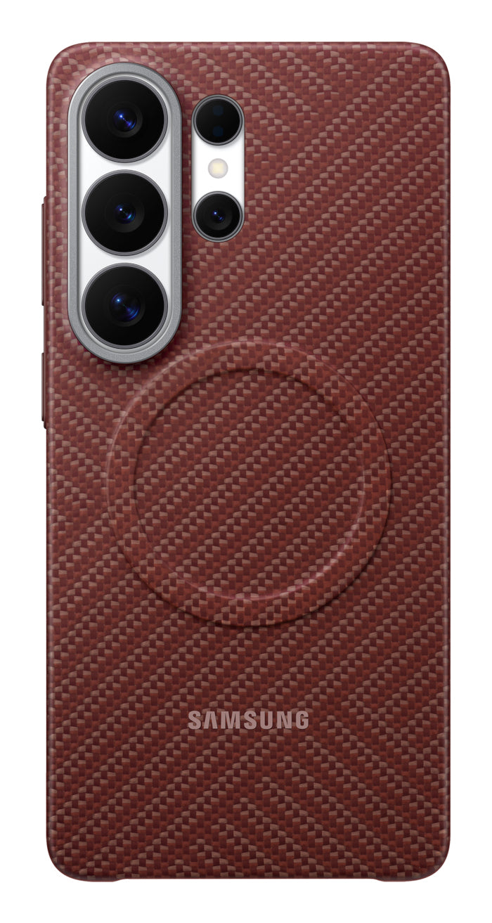Samsung M3 Carbon Magnet Backcover – für Samsung Galaxy S26 Ultra, Rot, kabelloses Laden, kratzresistent
