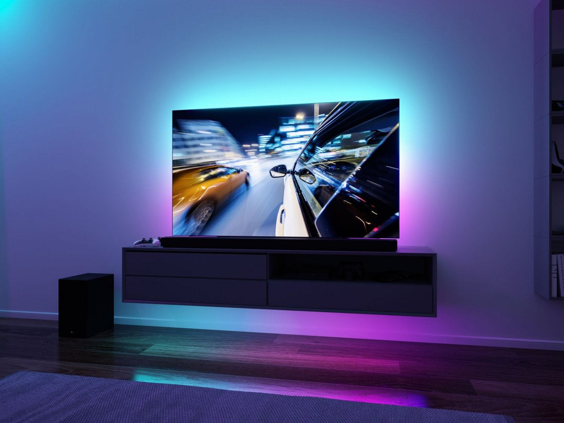 Paulmann 78880 TV-Backlight-Set – RGB, USB, dimmbar – für 55" TVs – Schwarz