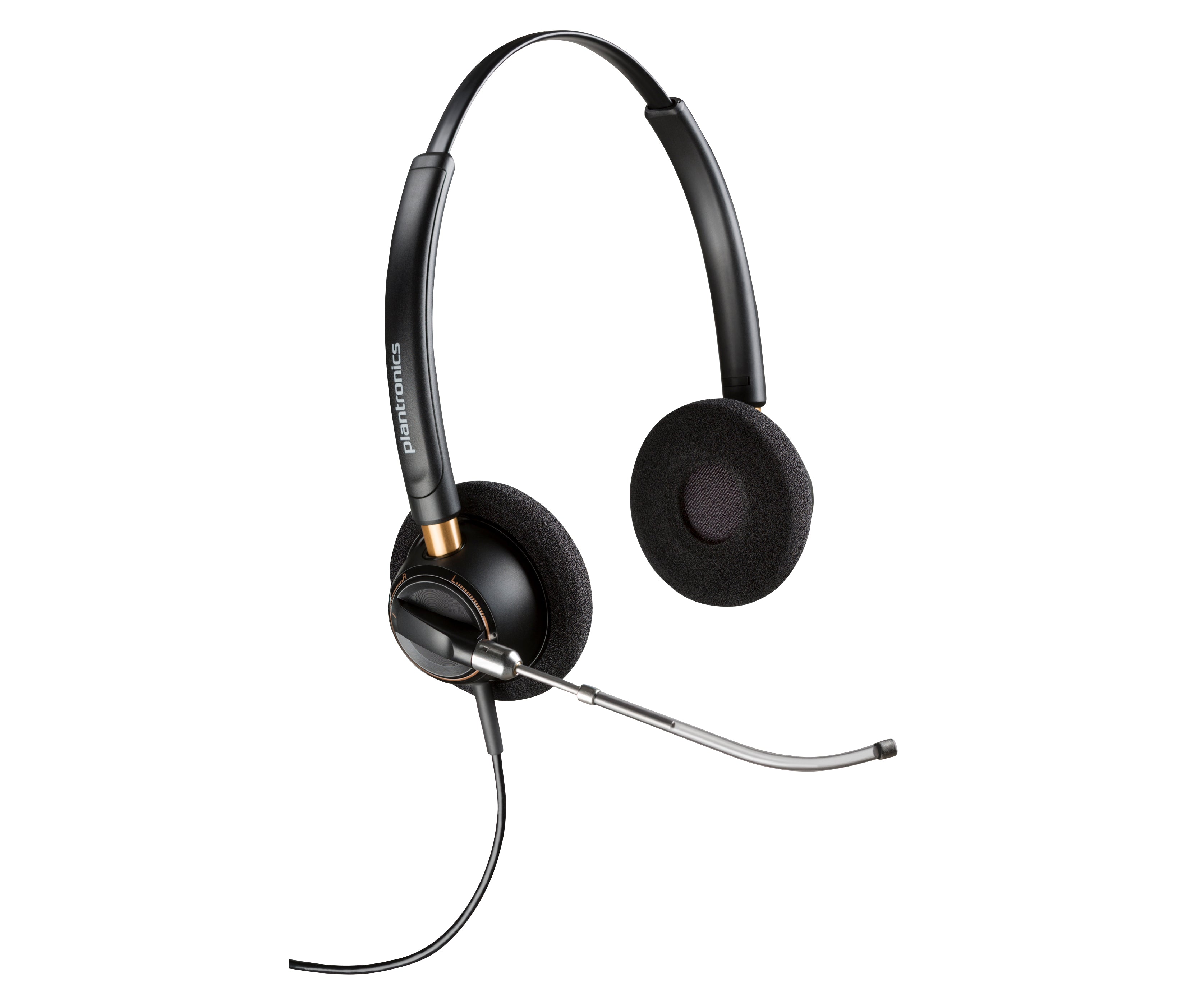 HP Poly Poly EncorePro 520V Office-Headset – On-Ear, Stereo, Kabelgebunden, 3,5 mm Klinke, ANC, Schwarz