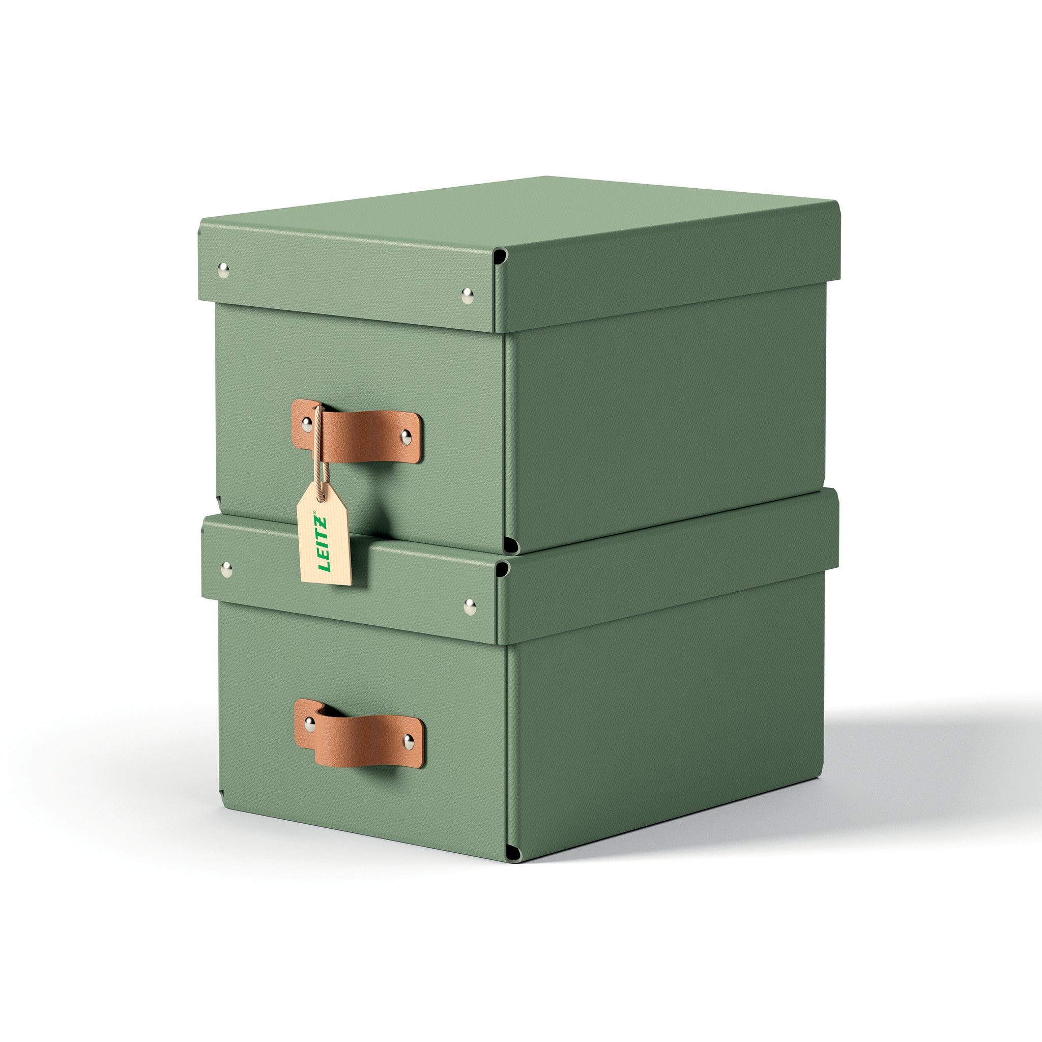 Leitz Aufbewahrungsbox 7 l – B 200 × H 150 × T 260 mm, mit Deckel, Hellgrün, Karton