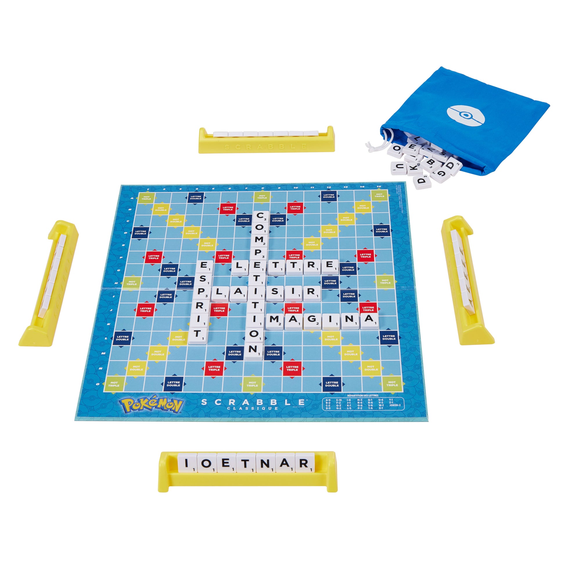Mattel Scrabble Pokémon – Brettspiel, 2–4 Spieler, ab 8 Jahren, 25 Min., FR