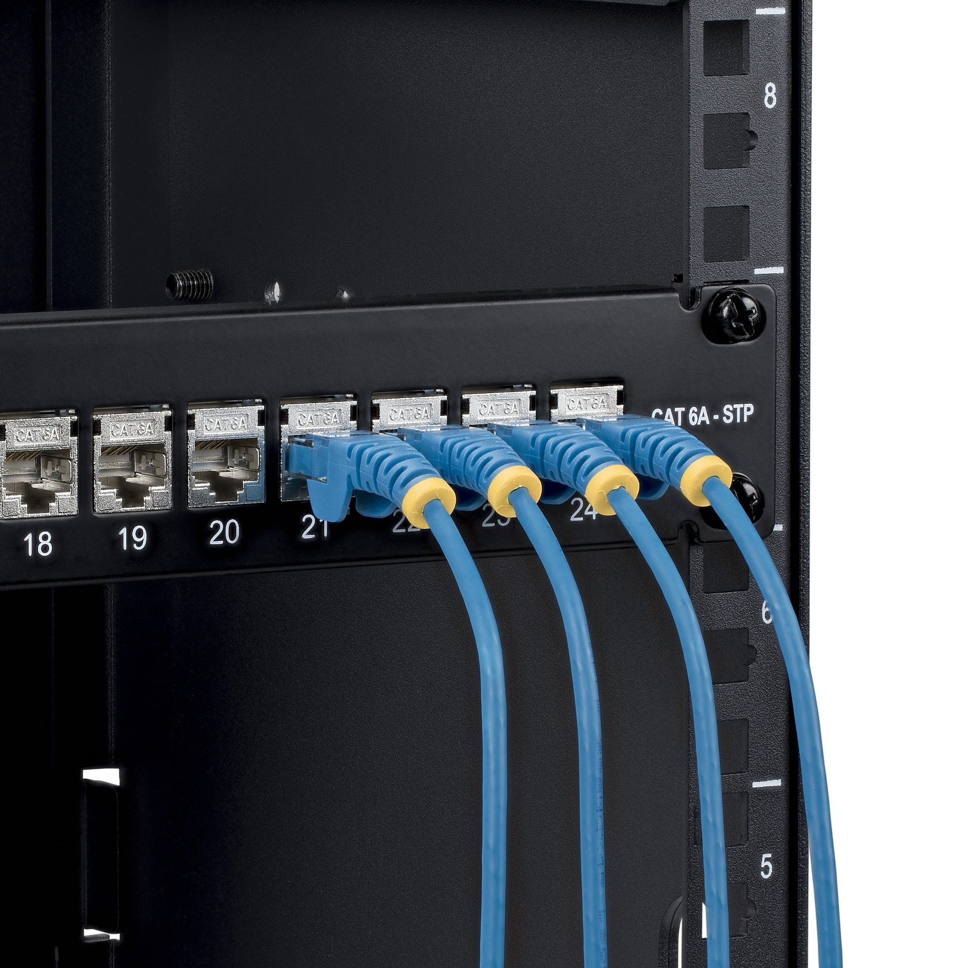 StarTech.com C6APANELSTP241UFT – Patchpanel – 24× RJ-45, Cat6a, 10GBase-T, 19", 1U, Schwarz