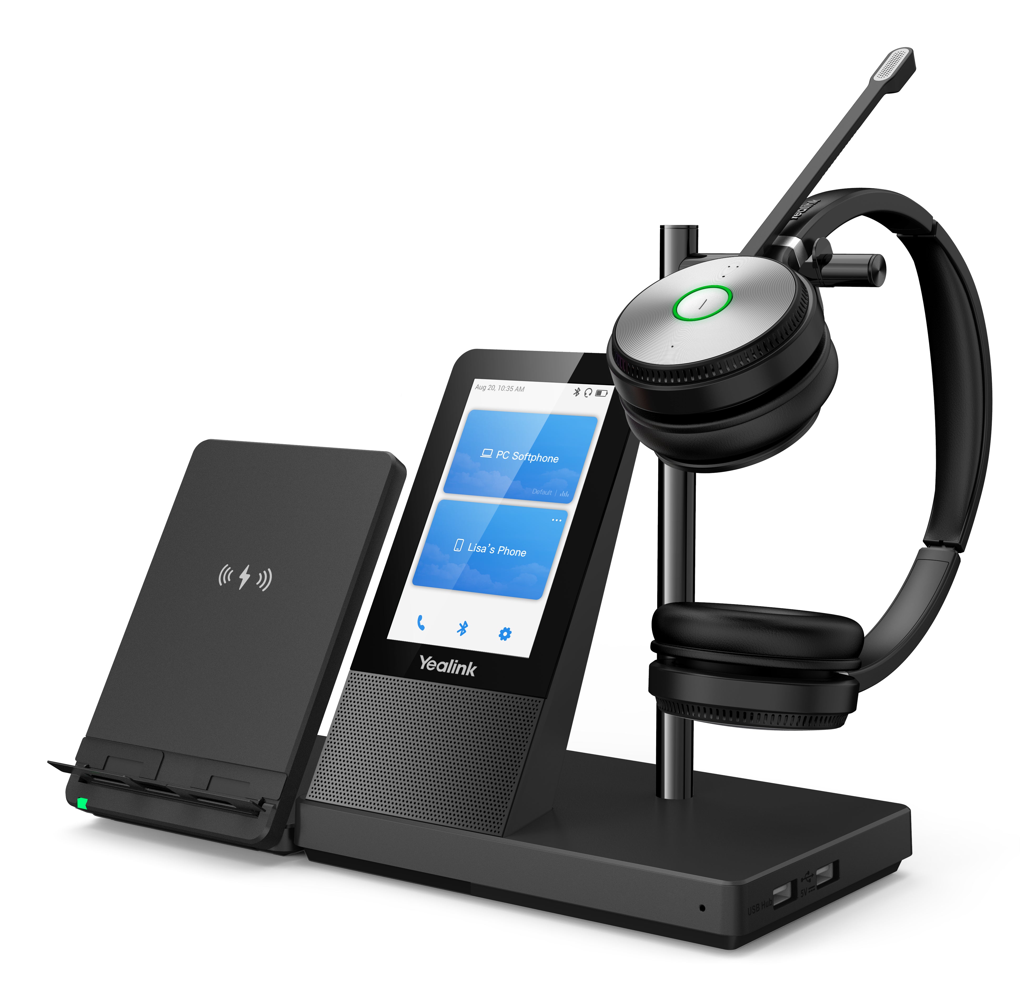 Yealink WH66 Dual UC – Duo Headset – DECT, mit Basisstation – Schwarz – bis 14 h