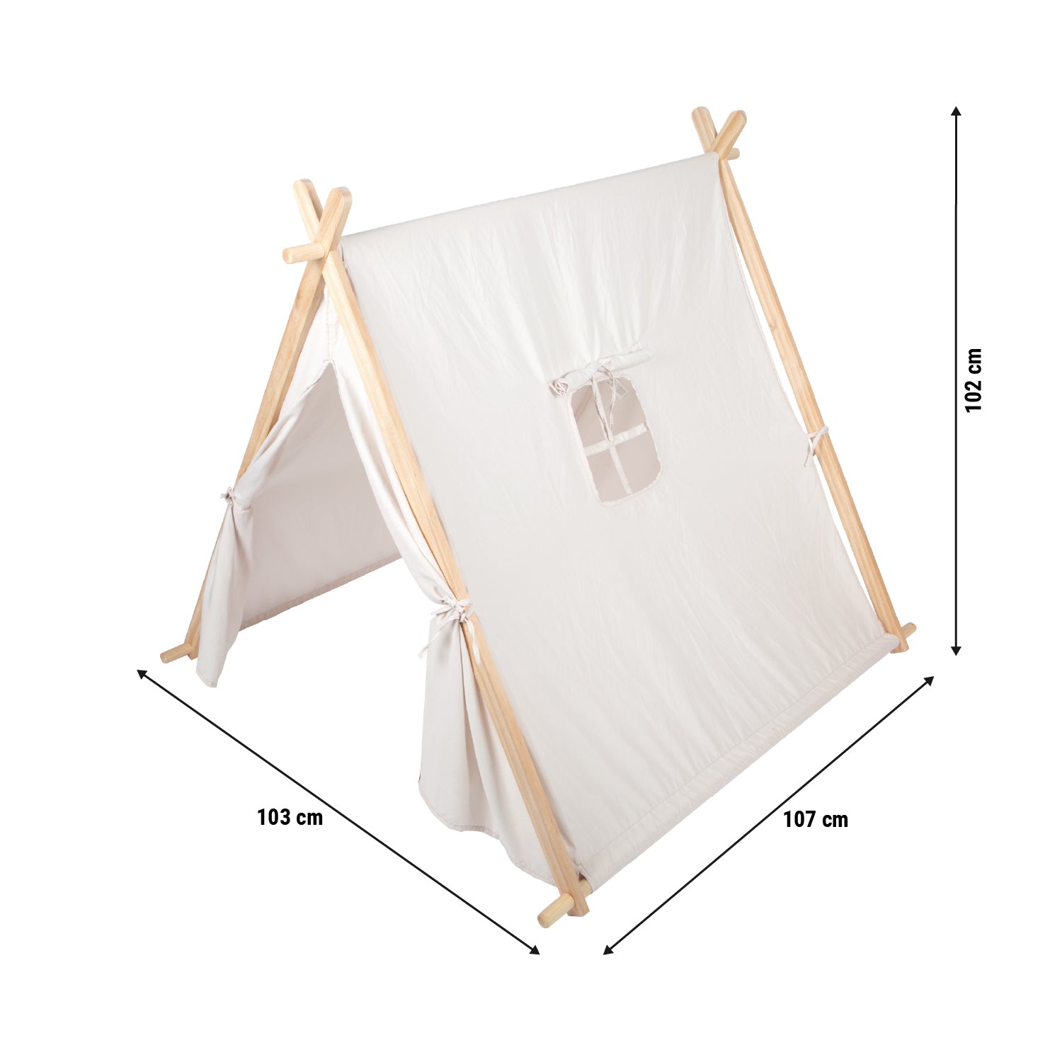 Small foot Spielzelt – 10,7×10,3×10,2 cm – ab 2 J. – Stoff, Holz – weiss/holzfarben – 1 Stück