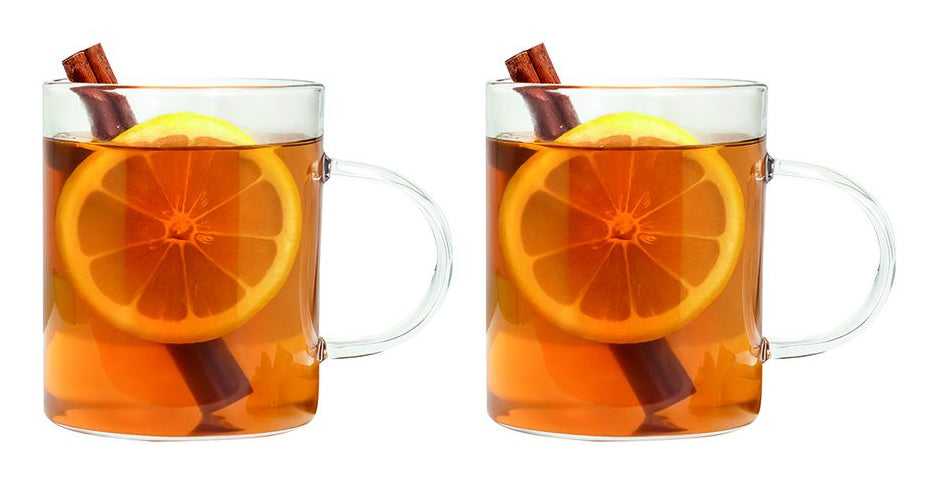 Tognana Porcellane Tognana Teetassen Lyra – 2er Set, 420 ml, Ø 8 cm, Borosilikatglas, spülmaschinenfest, mikrowellengeeignet
