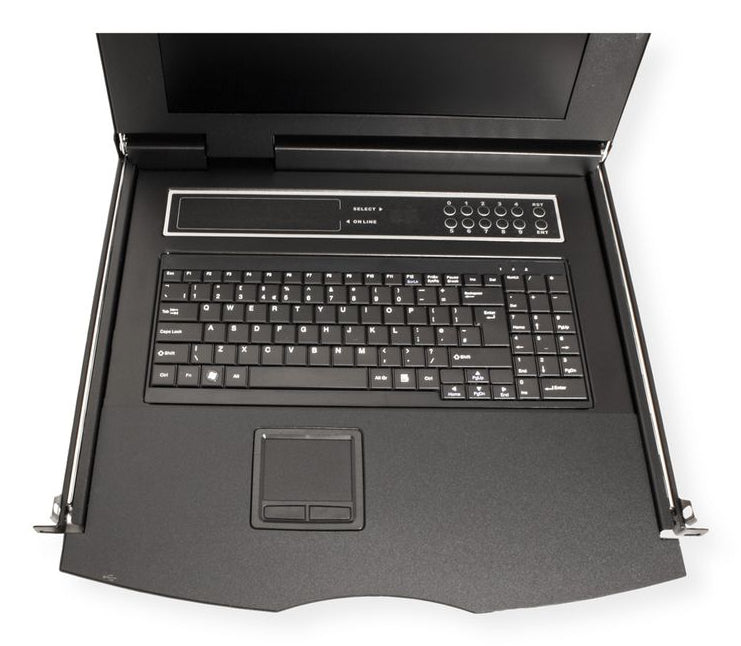 VALUE 17" Rack-LCD-Konsole – 1280 × 1024, 8-Port VGA KVM, USB 2.0, UK Englisch – 1U