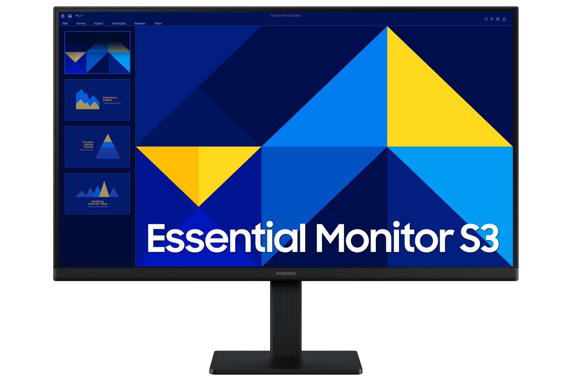 Samsung S30Gd – Monitor, 24", 1920 × 1080 (Full HD), IPS, 100 Hz, 250 cd/m², VESA 100 × 100, Schwarz