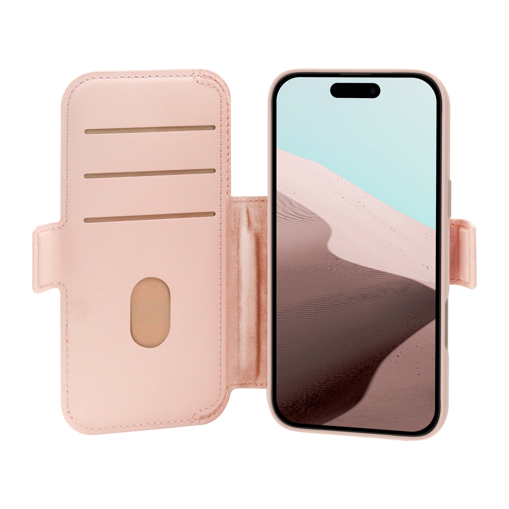 dbramante1928 Lynge MS ICON Folio – für Apple iPhone 17 Pro Max, mit Kartenfach, Kunststoff, Pink Sand