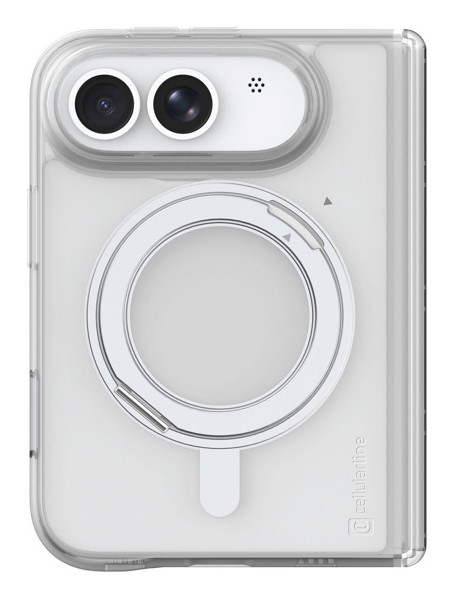 Cellularline Spin Mag Backcover – für Apple iPhone 18 Duo, MagSafe, mit Ständer, Kunststoff, Transparent