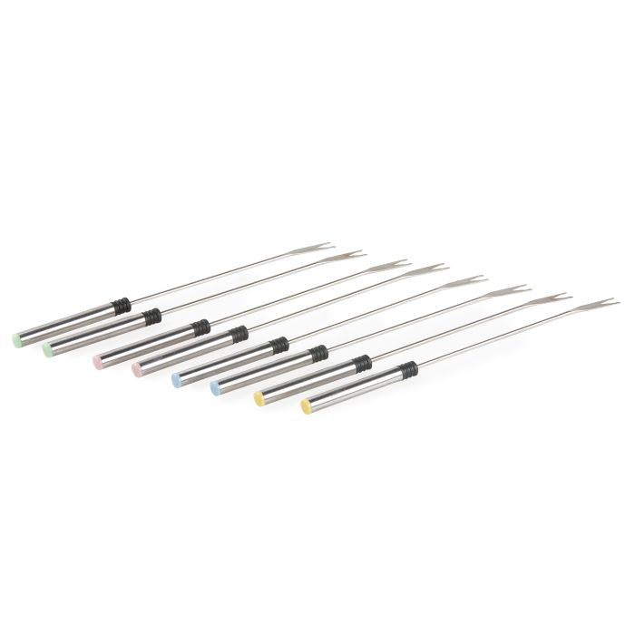 Domo Fondue-Set DO736F – Edelstahl, 2 l, 8 Gabeln, elektrisch – weiss/Holz