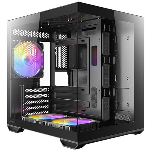 Antec CX60M – PC-Gehäuse (Mini Tower, micro-ATX) – Schwarz, 5 Erweiterungsslots, 3×2,5", 1×3,5", USB-C 10 Gbit