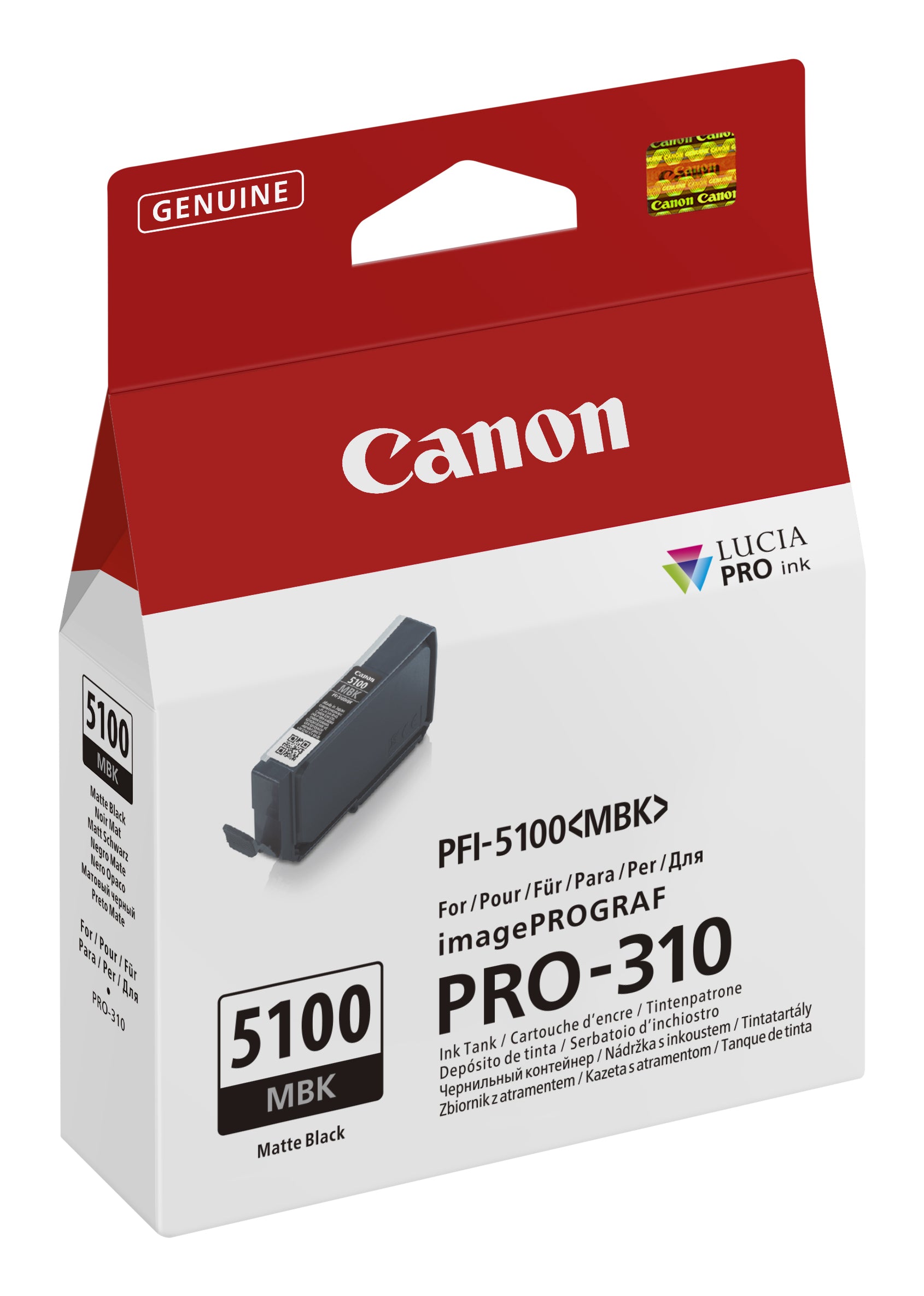 Canon PFI-5100 Mattschwarz Tintenpatrone (Original) – 14,4 ml – für Canon imagePROGRAF PRO-310