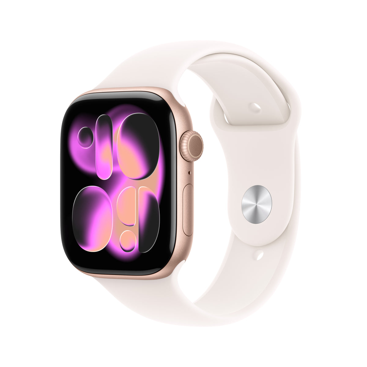 Apple Watch Series 11 46 mm GPS + Cellular – Aluminium Roségold, Sportarmband Blassrosa, M/L, 50 m, für iPhone