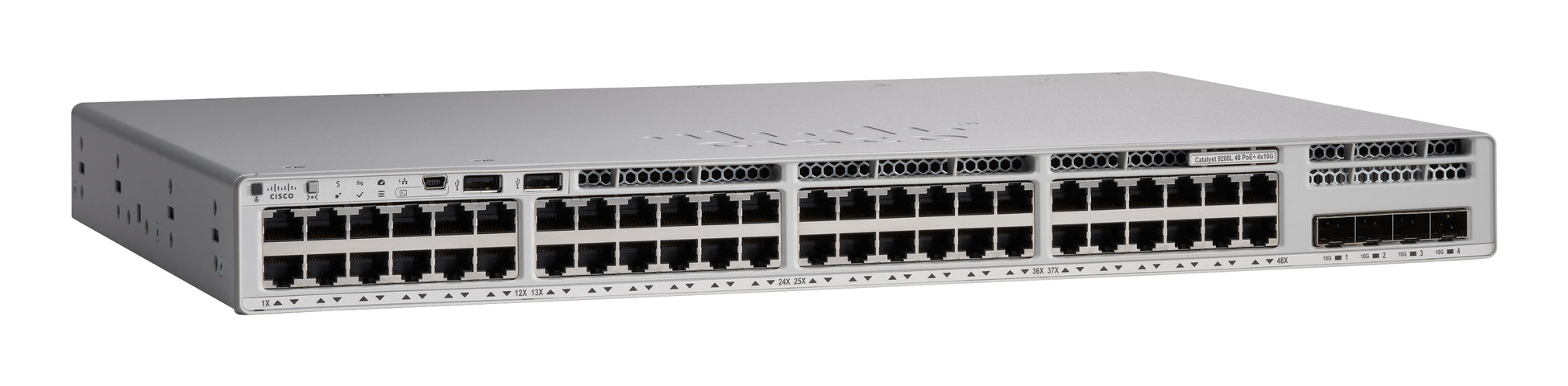 Cisco Catalyst 9200L – Managed Switch – 48×GbE, 4×SFP+, L3, PoE+ 370 W, 1U