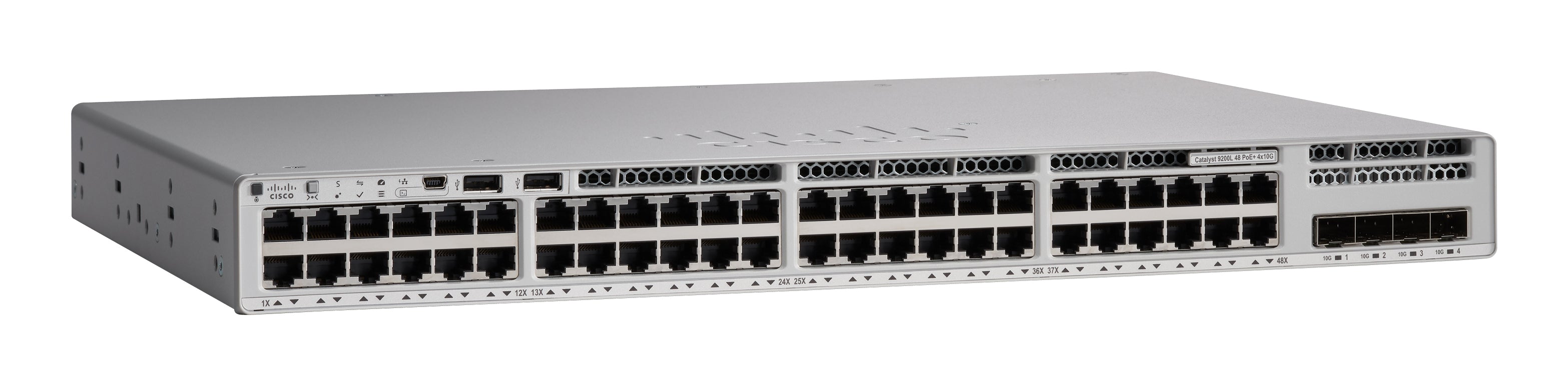 Cisco Catalyst 9200L – Managed Switch – 48×GbE, 4×SFP+, L3, PoE+ 370 W, 1U