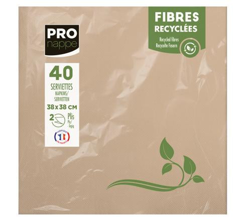 PRONAPPE Servietten braun – 38 × 38 cm, 2-lagig – 40 Stück