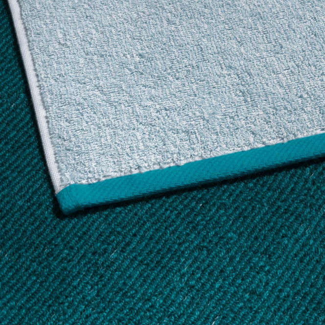 Möve Tide Doubleface Duschtuch – 67 × 140 cm, Aqua, 100% Baumwolle, 520 g/m²