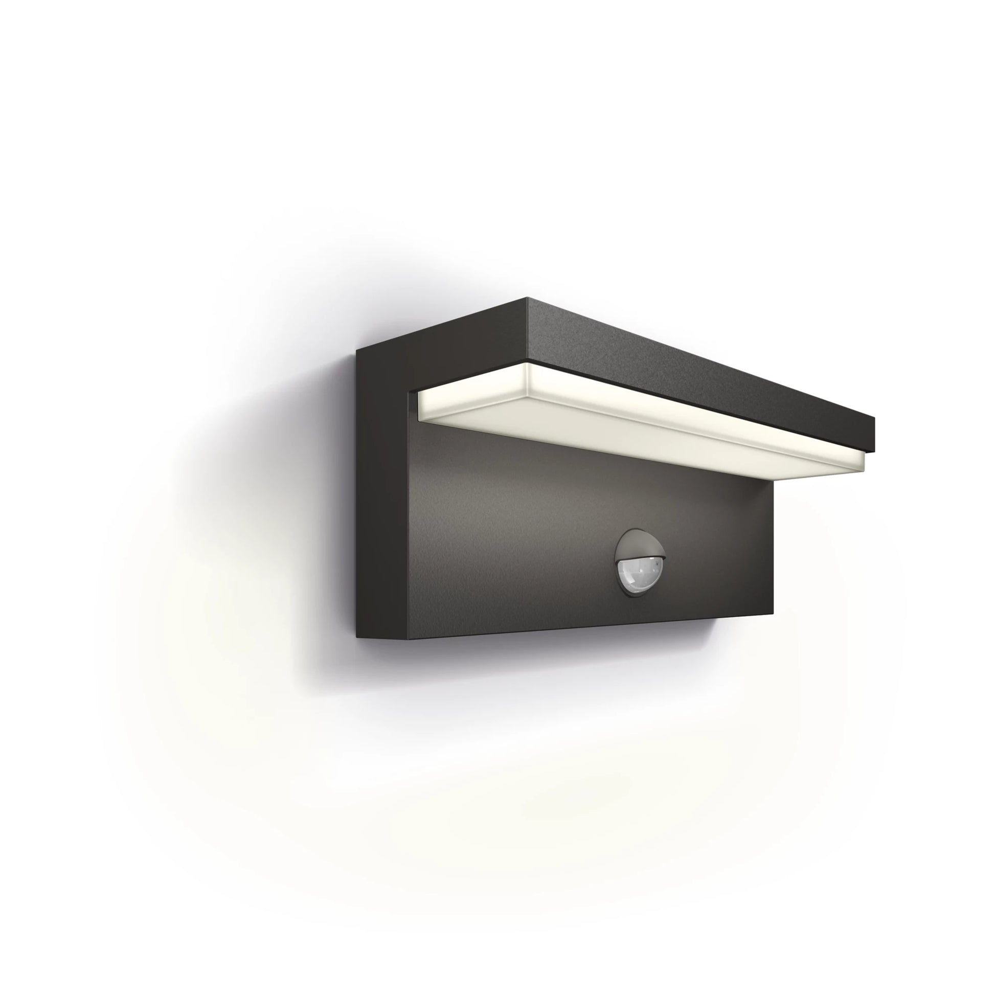 Philips by Signify Philips Aussenwandleuchte – 4000 K – IP44 – Netzbetrieb – mit Bewegungsmelder – Anthrazit – Aluminium