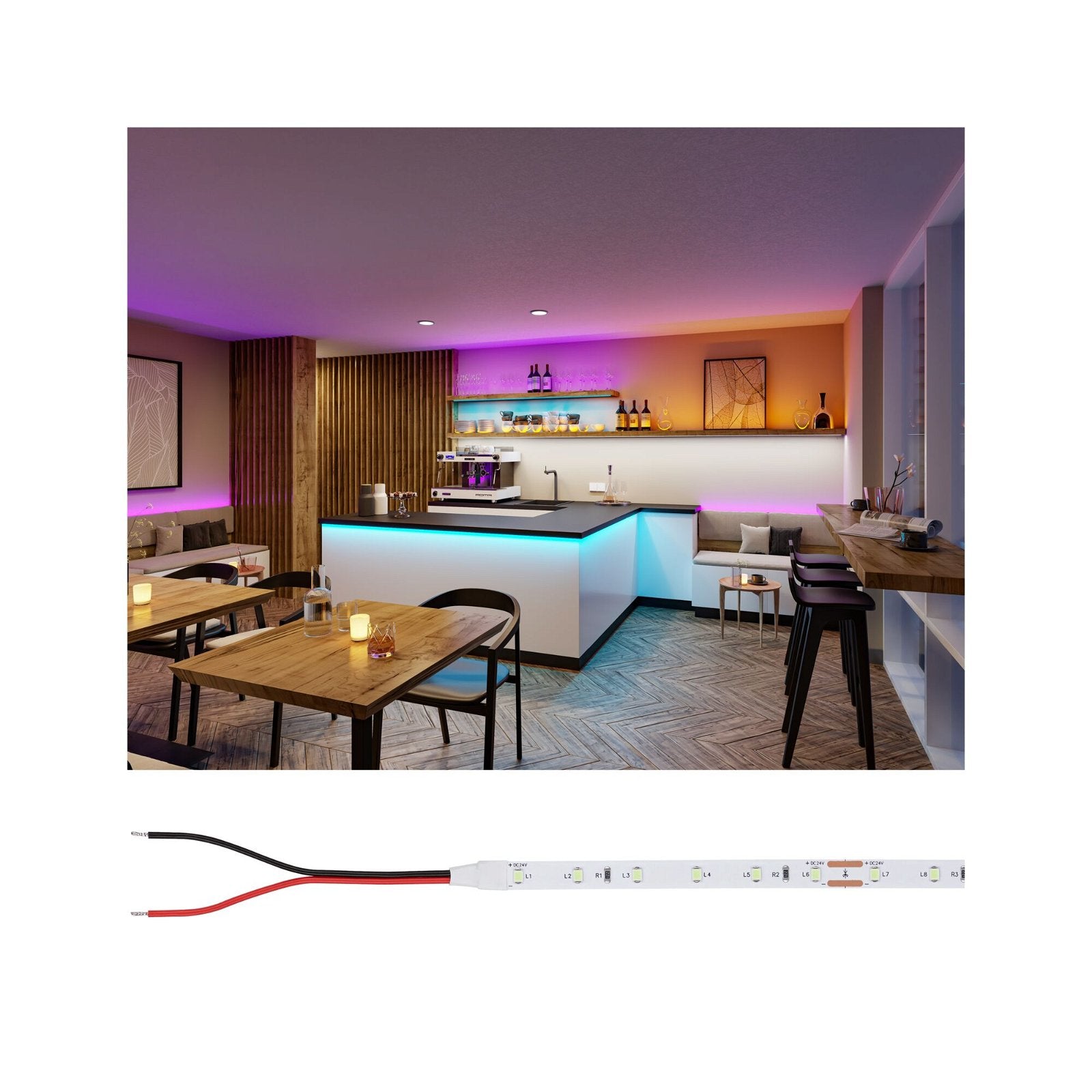 Paulmann LED-Strip – 5 m, 1500 lm, 20 W, orange, dimmbar, weiss