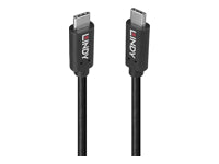 Lindy USB-C auf USB-C Kabel – USB 3.2 Gen 2x2 (20 Gbit/s) – 1,5 m – PD 100 W – rTPE – Schwarz