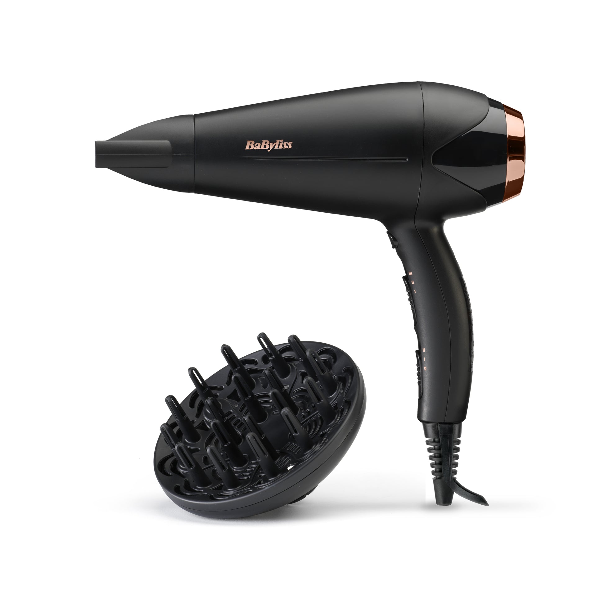 BaByliss Haartrockner D570DE – 2200 W, Ionenfunktion, Keramik-Heizsystem, 2 Geschwindigkeiten, 3 Heizstufen – Schwarz