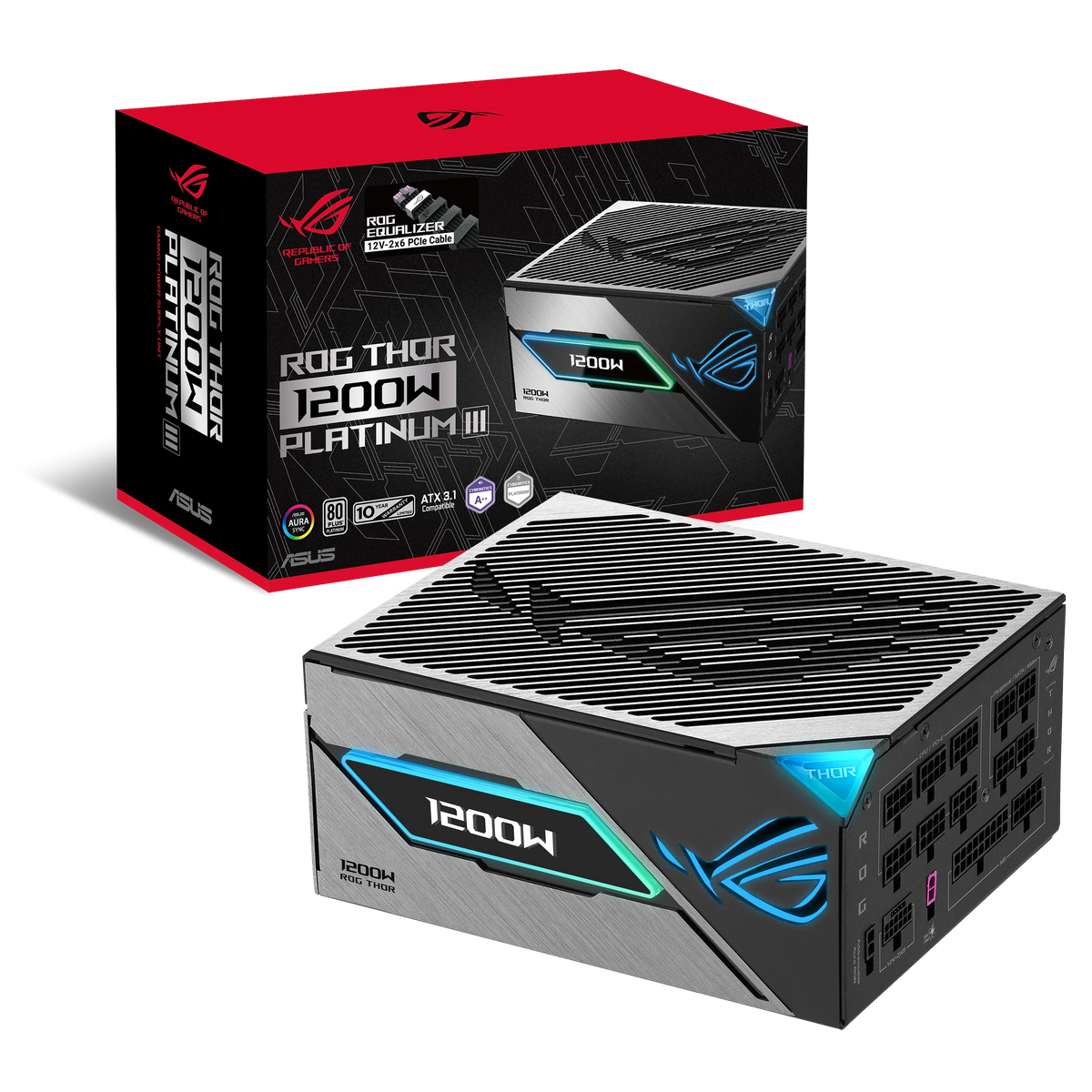 ASUS ROG Thor THOR-1200P3-GAMING-E ATX Netzteil 1200 W 80 PLUS Platinum – vollmodular, ATX 3.1, 12VHPWR